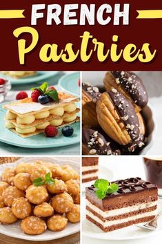 french pastries collage with text overlay