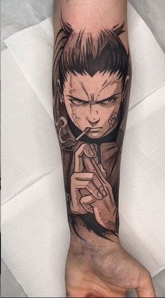 Best Naruto Tattoos, Anime Tattoo Ideas Naruto, Shikamaru Shippuden, Shikamaru Tattoo Ideas, Minato Tattoo, Naruto Tattoo Ideas, Naruto Tattoos, Mangas Tattoo