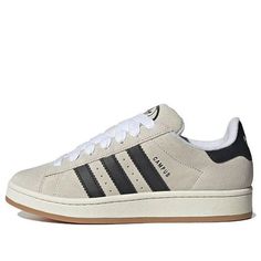 (WMNS) adidas originals Campus 00s 'Crystal White Black' GY0042 (SNKR/Skate/Casual/Low Top/Women's/Non-Slip/Wear-resistant) Adais Shoes, Low Rise Shoes, Cute Shoes For School, Cheap Cute Shoes, Adidas Campus Shoes, Shoes For School, Adidas Campus 00s, Skate Culture, Back To School Shoes