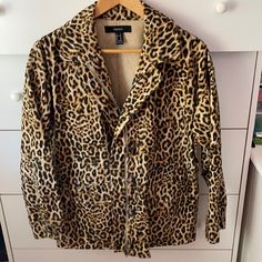 Feel Free To Ask Questions About The Item Down Below Always Open To Offers Bundle Multiple Items For An Extra Discount!! No Trades, Sorry! Orders Are Always Shipped Out Within 1-3 Business Days Casual Leopard Print Outerwear For Work, Trendy Leopard Print Long Sleeve Outerwear, Trendy Long Sleeve Leopard Print Outerwear, Cheetah Jacket, Forever 21 Jacket, Utility Jacket, Forever 21, Jackets & Coats, Jackets For Women