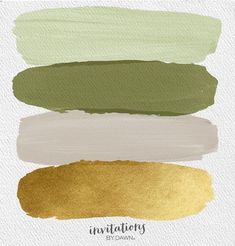 green and gold paint swatches with the words instantity written in white on them