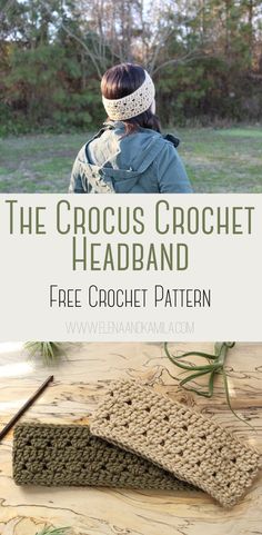 the crochet headband is made with two different sizes of yarn, and it has