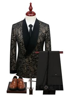 Black Suits With Button Cuffs For Fall, Luxury Long Sleeve Tuxedo For Fall, Fitted Double-breasted Fall Tuxedo, Business Tuxedo For Fall With Long Sleeves, Fitted Black Suit With Button Cuffs, Winter Business Tuxedo With Long Sleeve, Fitted Double-breasted Tuxedo For Winter, Fall Tuxedo With Long Sleeves, Fitted Double-breasted Winter Tuxedo