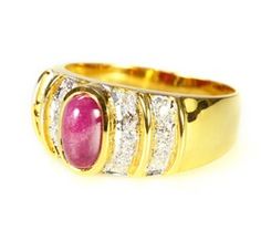 gold ring with ruby and diamond on white background Yellow Gold Ruby Ring With Diamond Accents, Fine Jewelry Ruby Birthstone Ring With Diamond Accents, Gold Ring With Ruby, Ring With Ruby, Gold Ring, White Background, Gold Rings, Ruby, Ring