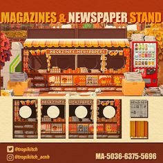 an advertisement for magazine and newspaper stand