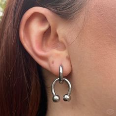 Product Details:   * Hoop Material - Stainless steel   * Horseshoe material - Surgical steel   * Sold as a pair    * Safe in water    * Unisex design Dope Jewelry, Funky Jewelry, Jewelry Lookbook, Earrings Women, I Love Jewelry, Jewelry Inspo, Ear Jewelry, In Water, Piercing Jewelry