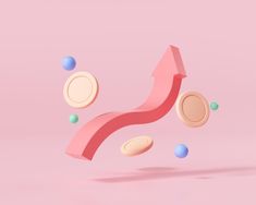 an abstract pink background with circles and shapes