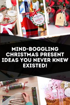 a collage of photos with the words mind - boggling christmas present ideas you never knew