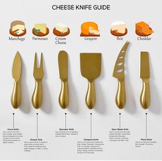 the cheese knife guide is shown in gold