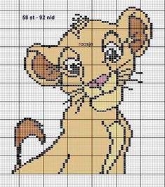 a cross stitch pattern with a mouse on it