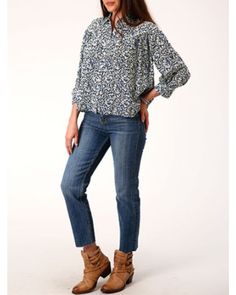 Stetson Women's Floral Long Sleeve Blouse Relaxed Fit Rayon Tops For Fall, Casual Viscose Top For Fall, Fall Rayon Blouse With Relaxed Fit, Chic Rayon Tops With Blouson Sleeves, Floral Print Rayon Blouse For Work, Viscose Blouse For Day Out, Relaxed Fit Floral Print Viscose Blouse, Relaxed Fit Viscose Blouse With Floral Print, Chic Rayon Peasant Top For Spring