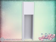 a white refrigerator freezer sitting on top of a green and pink background with flowers