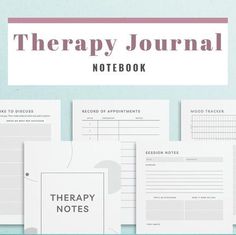 the therapy journal notebook is open and ready to be filled with notes, reminders, and more