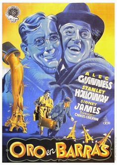 an old movie poster for the film oro en barras with two men in hats