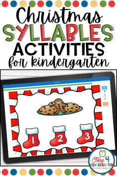 christmas svlabies activities for kids to learn how to use the alphabet and numbers