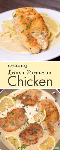 this creamy lemon parmesan chicken is an easy dinner recipe