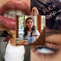 a collage of photos showing different types of lips and teeth with the words puck off written on them