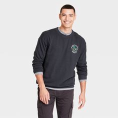 Take cool-weather days on in laidback style with this French Terry Crewneck Pullover Sweatshirt from Goodfellow & Co™. Made from 100% cotton French terry fabric and tailored in a relaxed fit, this crewneck sweatshirt offers all-day cozy comfort, and it's designed with ribbed hem and cuffs for a snug fit and neat finish. Designed in a solid hue, you can pair it with different shorts or pants for versatile cool-weather outfit options. Goodfellow & Co™: Feel good in what you wear, anywhere. Outfit Options, Mens Raglan, Laidback Style, Basic Sweatshirt, French Terry Fabric, Terry Fabric, Hem Style, Laid Back Style, Charcoal Gray