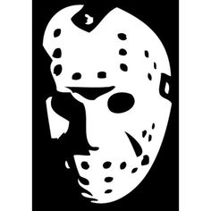 a black and white drawing of a hockey mask with spots on it's face