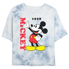 Who knew that dressing "mousey" could be so cute!? Celebrate Walt Disney's most iconic character with fun new officially licensed Mickey and Friends apparel for the whole family! This Juniors' Mickey and Friends Classic Mousey Graphic Cropped T-Shirt features a happy Mickey Mouse alongside his name and the number "1928" printed in matching red and black lettering. Whether you're a super fan, or just looking for a unique 'fit for a trip to the Disney parks, these all-new styles are exactly what y Unique Fits, Sleeve Packaging, Mickey Mouse And Friends, Cropped T Shirt, Mickey And Friends, Iconic Characters, Crop Tshirt, Tee Design, Crop Tee