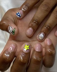 Mens Nails Simple, Manicure Men Nails, Lil Yatchy Nail Art, Guys With Nails, Guy Manicure Designs, Male Nails Ideas