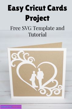 an easy cricut card project with the text, free svg template and printable