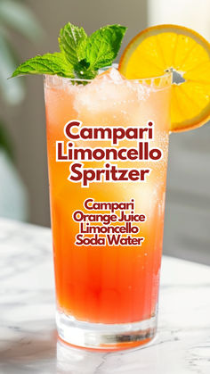 Campari Limoncello Spritzer Spritz Cocktails, Poolside Cocktails, Italian Drinks