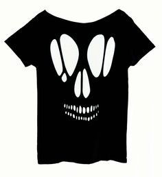 Off the Shoulder Skull Cutout Top / Pastel by SassysEdgyDesigns Halloween Punk Top With Skull Print, Edgy Black Tops For Costume Party, Edgy Black Top For Costume Party, Black Skull Print Top For Halloween, Emo Halloween Screen Print Tops, Gothic Skull Print Tops For Halloween, Gothic Halloween Skull Print Tops, Alternative Style Top For Halloween Costume Party, Halloween Glow In The Dark Black Top