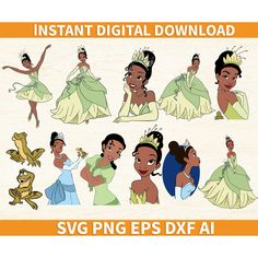 disney princess and the frog digital clip art