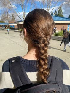 Full French Braid, Think Braids, Hairstyles To Wear Up, Hairstyles For Working Outside, Lazy French Braid, One French Braid Hairstyles, Messy Braid Hairstyle, French Braids Into Ponytail, French Braid One