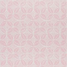 a pink and white wallpaper with leaves on it