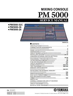 an instruction manual for mixing console pm 5000 service manual, with instructions on it