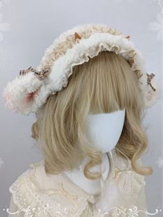 The price is for a hairband only, others are not included. Whimsical Adjustable Cat Ears Headband, Cute Adjustable Ears Headband, Costume Headband With Ears, Gift Headband With Ears, Cute White Headband Headpiece, Cute Adjustable Cream Hair Accessories, Cute Adjustable Headpiece With Matching Headband, Adjustable White Harajuku Style Headband, Adjustable White Cat Ears Headband