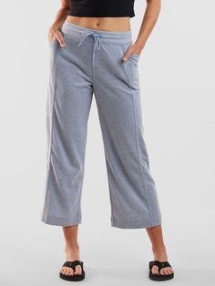 Wide Leg Pants: Bonfire | Title Nine Cotton Sweatpants For Lounging, Sporty Yoga Pants With Elastic Waistband, Sporty Yoga Pants With Elastic Waistband For Lounging, Sporty Activewear With Pockets For Loungewear, Relaxed Cotton Loungewear Activewear, Relaxed Cotton Lounging Activewear, Relaxed Cotton Activewear For Lounging, Athleisure Sweatpants With Relaxed Fit For Workout, Sporty Stretch Sweats With Pockets