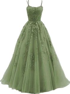 Lilac Prom Dresses, Dress Amazon, Prom Dresses Long Lace, Green Tulle, 파티 드레스, Junior Prom Dresses, Spaghetti Strap Prom Dress, Vintage Prom, Cute Prom Dresses