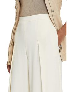 LAUREN Ralph Lauren Pleated Crepe Wide-Leg Pants | Zappos.com Elegant Knee-length Pants For Workwear, Elegant Knee-length Bottoms With Zipper Closure, Elegant Fitted Knee-length Pants, Fitted Knee-length Pants For Work, Spring Office Bottoms With Side Zipper, Elegant Knee-length Bottoms With Side Zipper, Short Length Bottoms With Zipper Closure For Workwear, Women Ralph Lauren, Long Windows