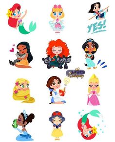 the disney princesses are all different colors and sizes, but they have no names on them