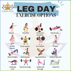 a poster showing the benefits of leg day exercises