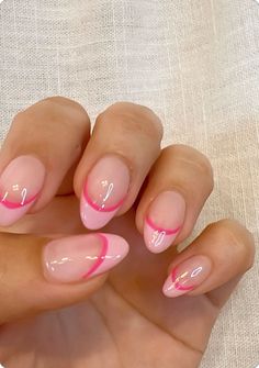 Pink French Tips, New Academic Year, Teen Nails, Cute Pink Nails, Back To School Nails, Cute Simple Nails, Girly Acrylic Nails