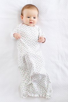 The Adorable Everyday Gown will keep your littlest one cozy and looking as sweet as can be! This gown features Port Royal Rosebud and is in the softest pima cotton! Featured Monogram: Palm Beach Pink, Betsey Font Blue Nursing Friendly Sleepwear, Beaufort Bonnet Pink Nightgown, Pink Floral Cotton Onesie, Monogrammed Baby Gown, Cotton Nursing-friendly Sleepwear For Maternity, Beach Pink, Port Royal, Pima Cotton, Rose Buds