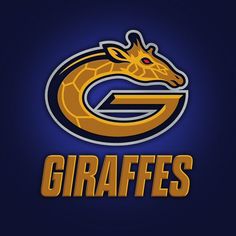 the giraffes logo is shown on a dark blue background with gold lettering