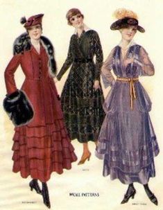 working class 1915 women's fashion - Google Search Paul Poiret, Historic Clothing, Edwardian Era