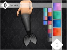 an image of a mermaid tail with different colors and shapes on the bottom half of it