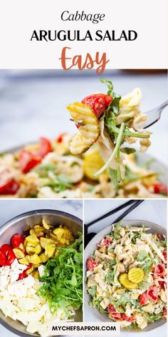 collage of images showing different types of salads