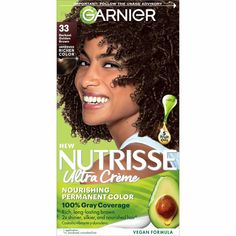 Garnier Nutrisse Ultra Crème Nourishing Permanent Hair Color nourishes as it colors for 2x shinier, silkier and nourished hair vs. uncolored, unwashed hair. Garnier Nutrisse permanent gark golden brown hair dye comes with a fruit oil ampoule that you pour directly into the mix. Our nourishing after color conditioner is infused with five responsibly-sourced oils - avocado, olive, coconut, argan and shea. The new ColorBoost technology efficiently infuses intense dyes into the hair fiber for richer Golden Brown Hair Dye, Garnier Hair Color, How To Dye Hair At Home, Grey Hair Coverage, Golden Brown Hair, Color Conditioner, Brown Hair Dye, Dyed Natural Hair, Beautiful Hair Color