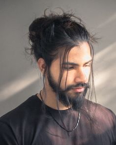 5 Quick and Gorgeous Bun Styles for Busy Mornings Hairstyles For Mens Long Hair, Men Wedding Hairstyles Long, Men Long Hair Middle Part, Curly Man Haircut Long, Men With Braided Hair, Long Haired Man Aesthetic, Men With Long Hair Styles, Prince Hair Styles, Undercut Hairstyles Men Long