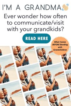 an advertisement for the grandkids website with photos of two women hugging each other