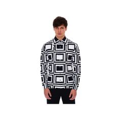 "The DZ Men's Long Sleeve Slim Fit Button Up Shirt is made with butter jersey for a soft comfortable fit. The cut was fashioned from a curated 1970s shirt with an eccentric butterfly collar that can be worn open or closed. The Dorothy Zudora Space Gambit Print incorporates elements of geometric, space age and op art influences during the Mod fashion movement. All of our signature prints were designed by Dorothy Zudora and printed in the USA. This fitted men's shirt is crafted by extremely talent Casual Long Sleeve Polo Shirt With Graphic Print, Casual Long-sleeved Polo Shirt With Graphic Print, Classic Collared Top With Graphic Print, Modern Collared Shirt For Fall, Fitted Polo Collar Shirt For Fall, Festival Streetwear, Streetwear Long Sleeve, 60's Mod, Long Sleeve Collared Shirt