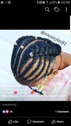 Natural Hair Haircuts, Kid Hair, Braided Hairstyles For Black Women Cornrows, Natural Hair Stylists, Hair Skin And Nails, African Hair Braiding Styles, Braided Cornrow Hairstyles, Girls Natural Hairstyles, Quick Braided Hairstyles