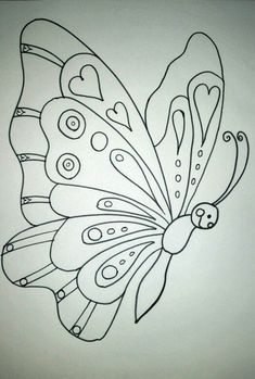 a black and white drawing of a butterfly